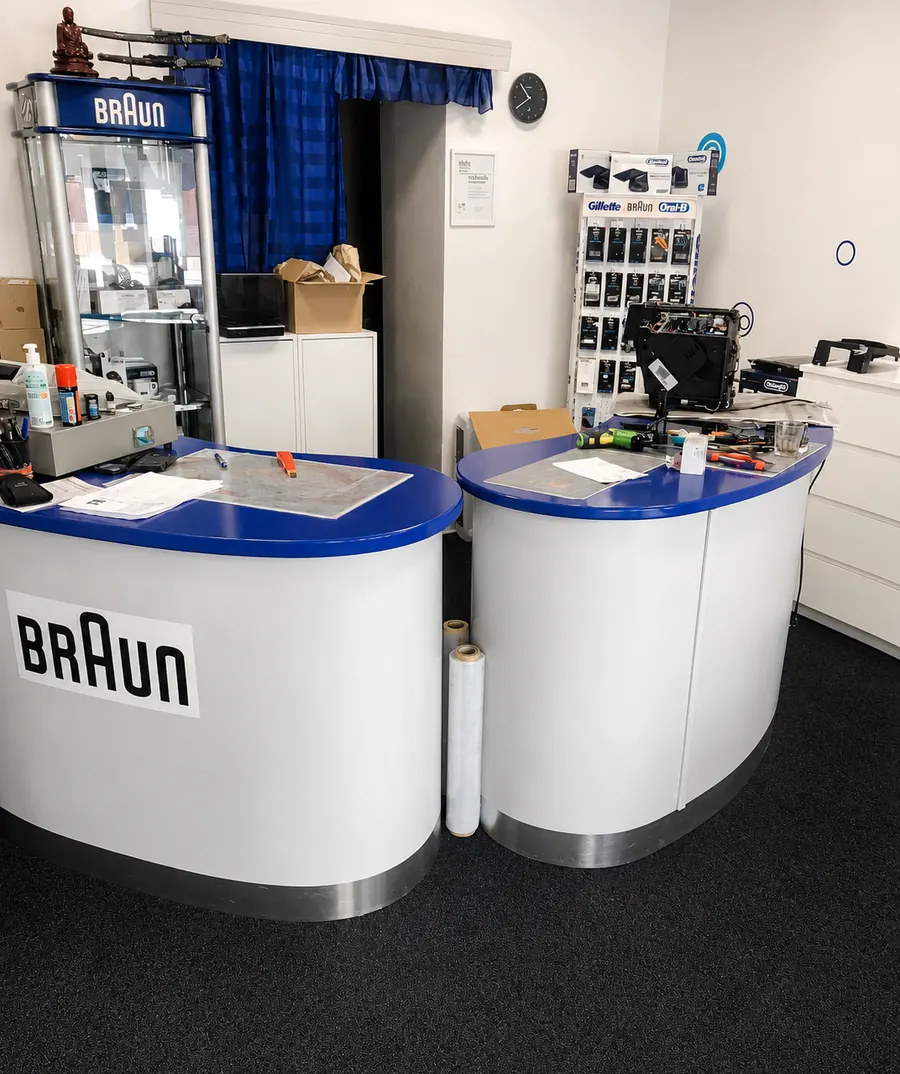 Interiér prodejny a servisu Braun servis Pardubice